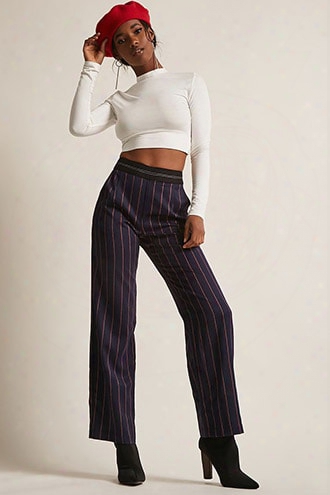 Striped Wide-leg Pants