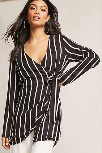 Striped Wrap-front Tunic