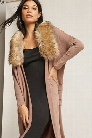 Faux Fur Open-Front Cardigan