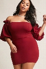 Plus Size Off-the-Shoulder Mini Dress