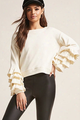 Tiered Ruffle-sleeve Sweater