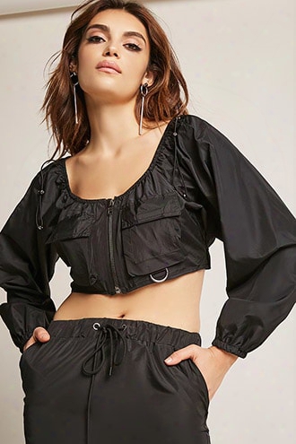 Zip-front Crop Top