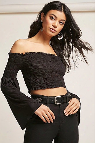 Bell Sleeve Crop Top