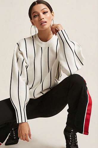 Boxy Stripe Balloon-sleeve Sweater