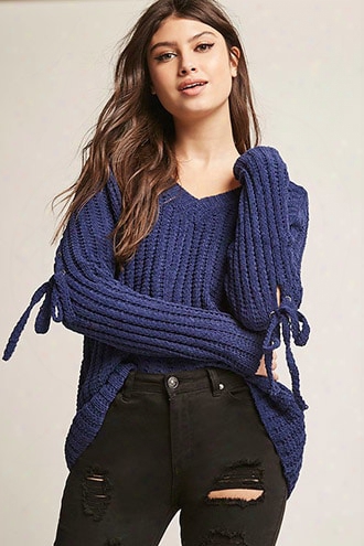 Chenille Lace-up Sweater