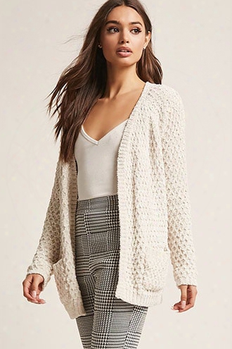 Chenille Open-front Cardigan