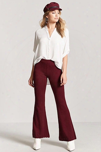 Chevron Knit Flared Pants