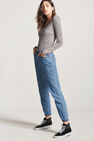 Contrast Ribbed Knit Top