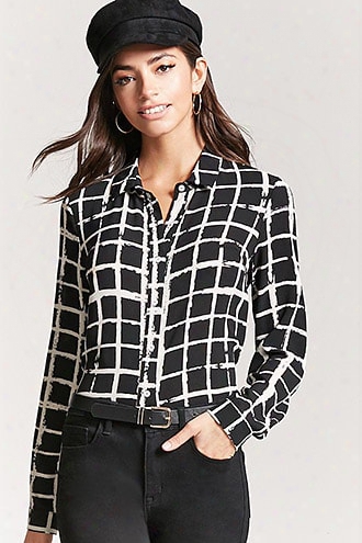 Crepe Grid Shirt