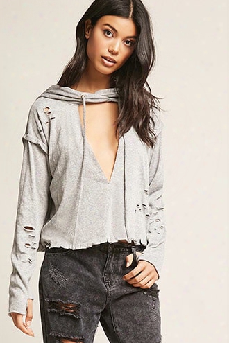 Distressed Hooded Top