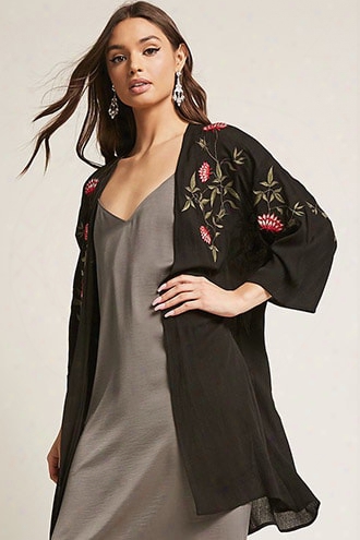 Embroidered Floral Kimono