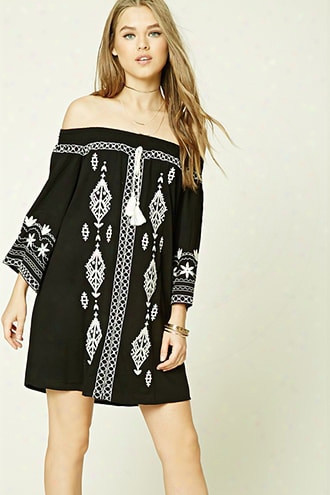 Embroidered Shift Dress