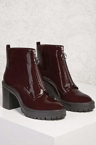 Faux Patent Ring Pull Boots