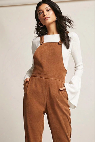 Faux Suede Overalls