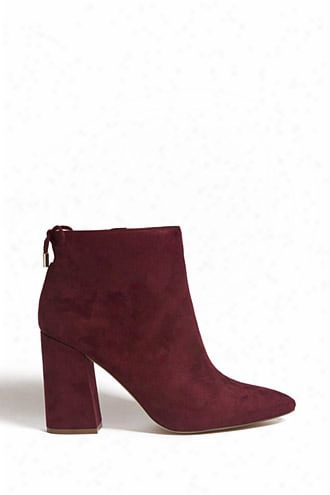 Faux Suede Pointed Ankle Boots