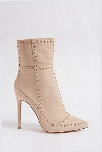 Faux Suede Studded Boots