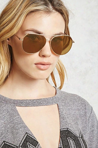 Flat Lens Aviator Sunglasses