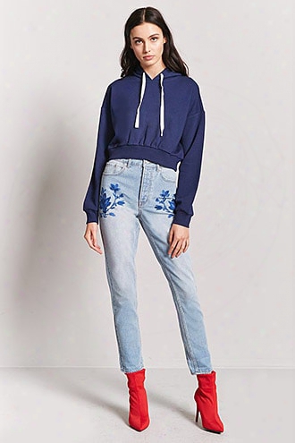 Floral High-waist Jeans