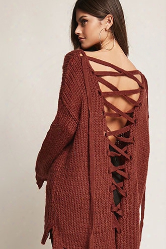 Frayed Lace-up Top