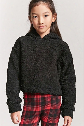 Girls Faux Shearing Hooded Pullover Sweater (kids)