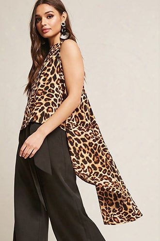 High-low Leopard Print Top