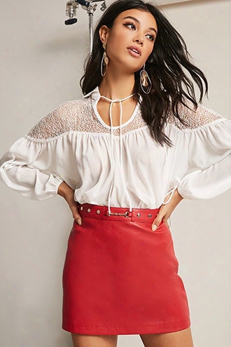 Lace-yoke Peasant Top