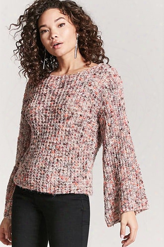 Marled Bell-sleeve Sweater