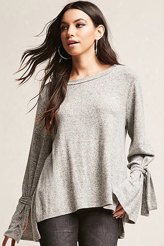 Marled Knit High-low Top