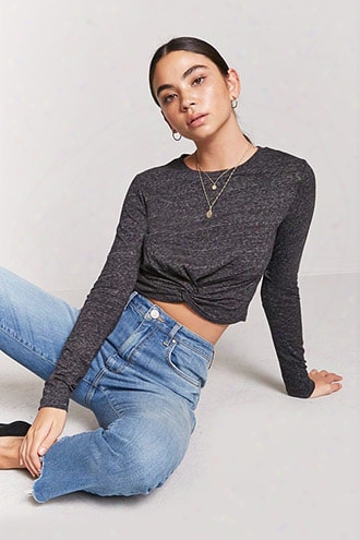 Marled Twist-front Top