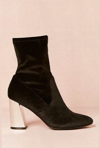 Metallic Heel Ankle Sock Boots