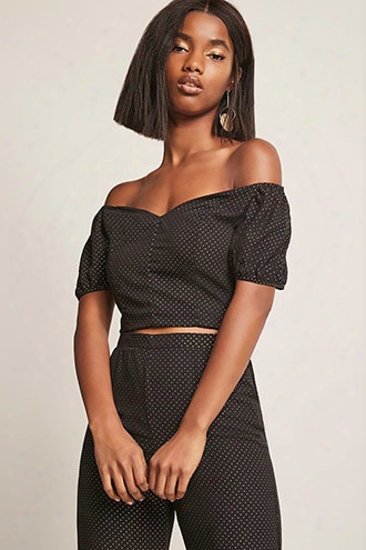 Metallic Pin-dot Crop Top