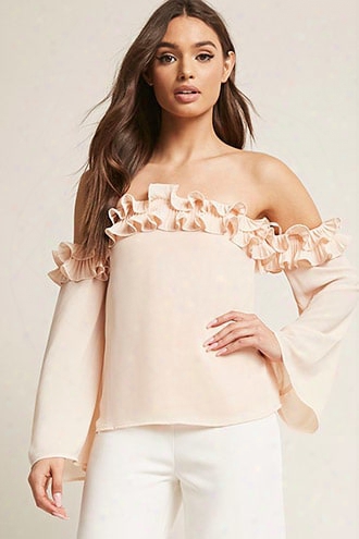 Off-the-shoulder Ruffle Crop Top