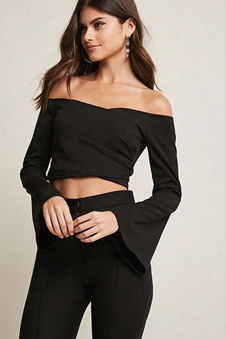 Off-the-shoulder Surplice Top