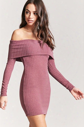 Off-the-shoulder Sweater Dress