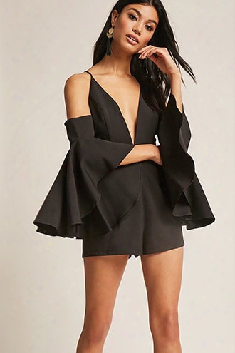 Open-shoulder Plunging Romper