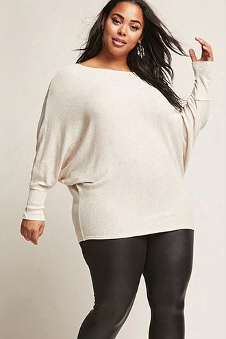 Plus Size Batwing Off-the-shoulder Top