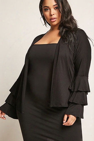 Plus Size Drape-front Cardigan