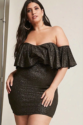 Plus Size Metallic Knit Dress