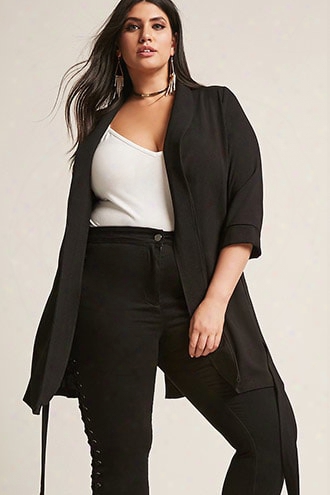 Plus Size Open-front Cardigan