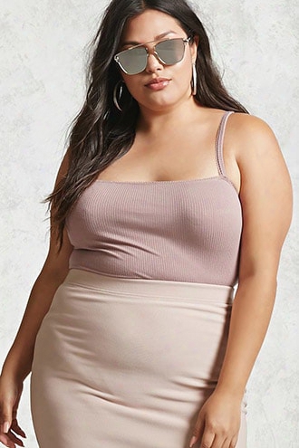 Plus Size Ribbed Bodysuit