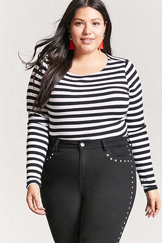 Plus Size Stripe Crop Top