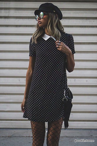 Polka Dot Print Shift Dress