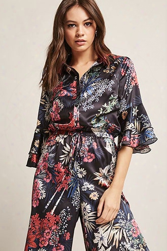 Rd & Koko Floral Satin Jumpsuit