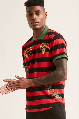 Reason Embroidered Stripe Polo