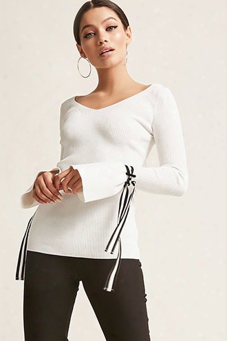 Ribbed Bell-sleeve Top