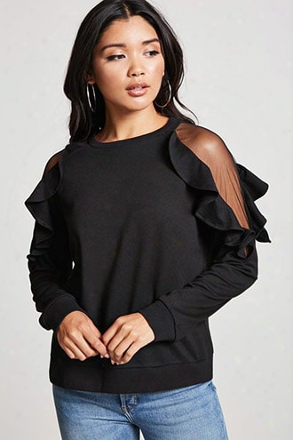 Ruffle-shoulder Sweatshirt