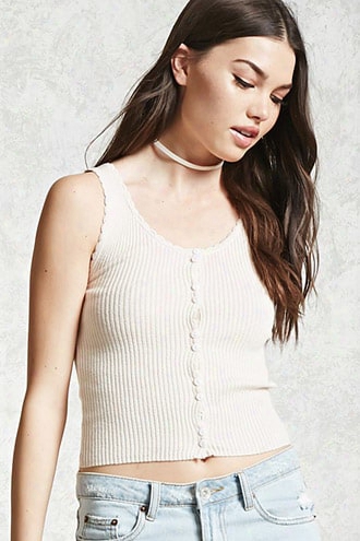 Scalloped Sweater Knit Cami