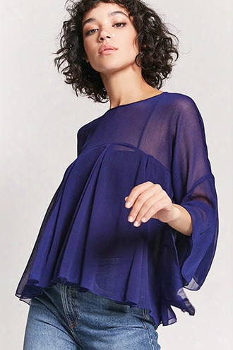 Sheer Bell-sleeve Top