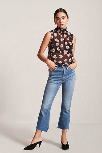 Sheer Floral Print Bodysuit