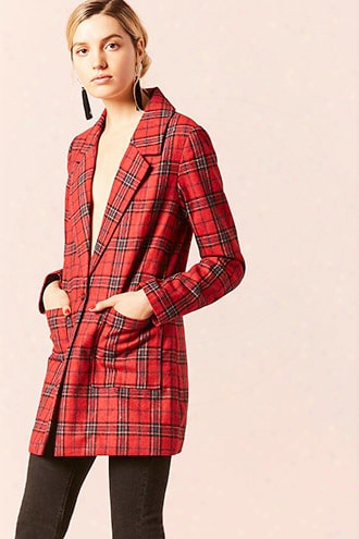 Single-breasted Plaid Blazer